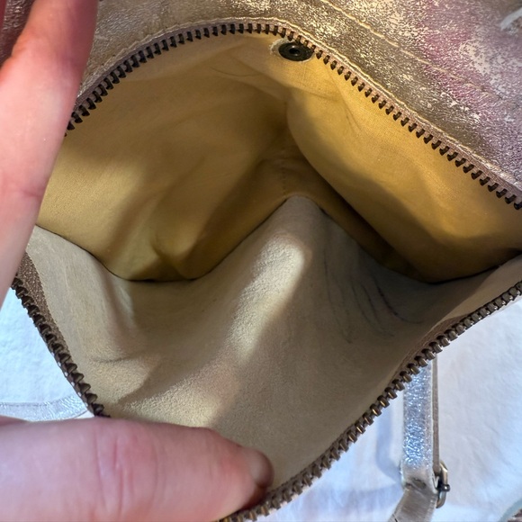 JANE MARIE Metallic Tan Leather Backpack - Picture 5 of 11